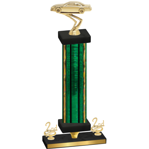 Premium Single Green Glacier Second Place Cars Trophy