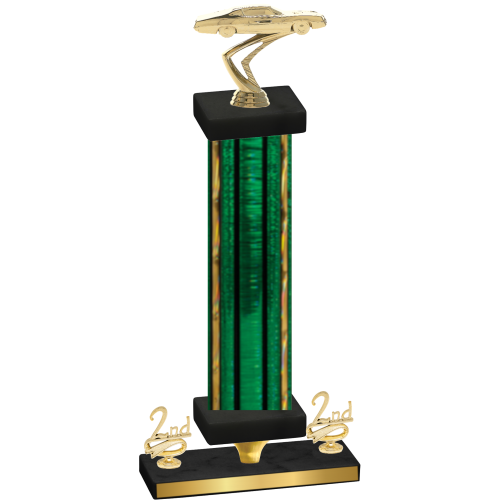Premium Single Green Glacier Second Place Cars Trophy