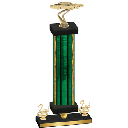 Premium Single Green Glacier Second Place Cars Trophy