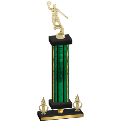 Premium Single Green Glacier Victory Basketball Trophy