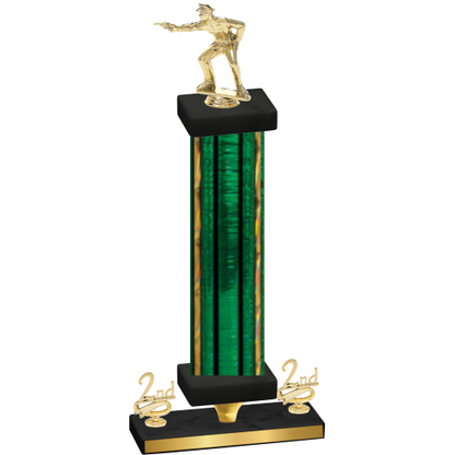 Premium Single Green Glacier Second Place Shooter Trophy