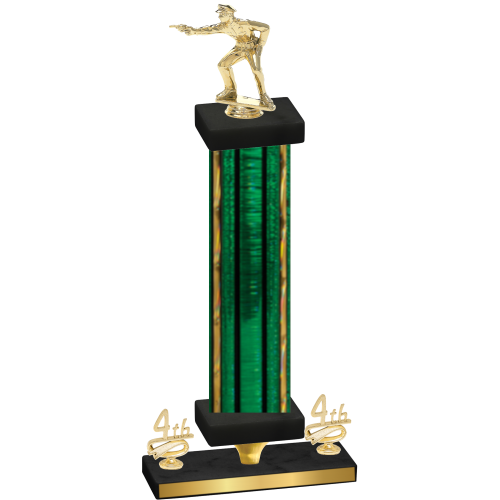 Premium Single Green Glacier Fourth Place Shooter Trophy