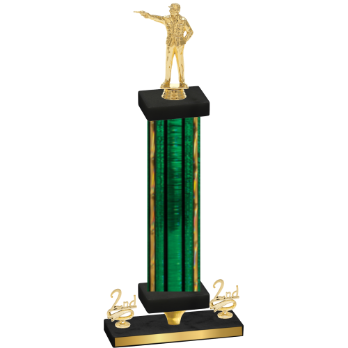 Premium Single Green Glacier Second Place Shooter Trophy