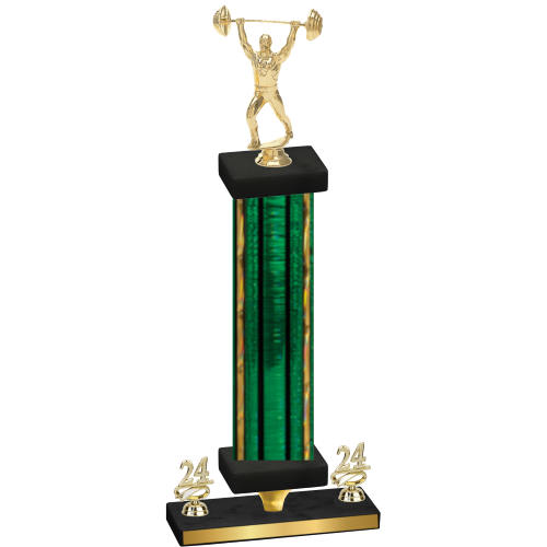 Premium Single Green Glacier Year Weights Trophy