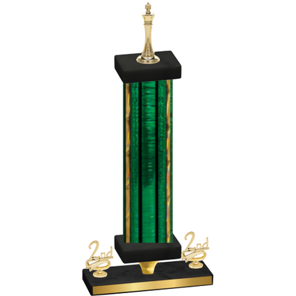 Premium Single Green Glacier Second Place Chess Trophy