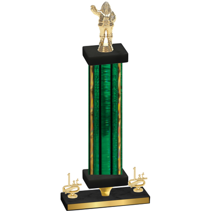 Premium Single Green Glacier First Place Holiday Trophy