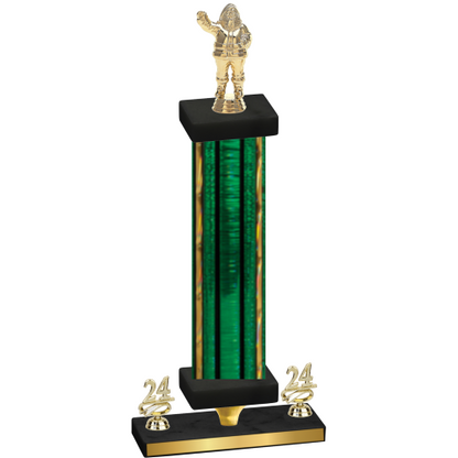 Premium Single Green Glacier Year Holiday Trophy