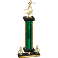 Premium Single Green Glacier Victory Flag Football Trophy
