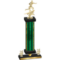 Premium Single Green Glacier Year Flag Football Trophy