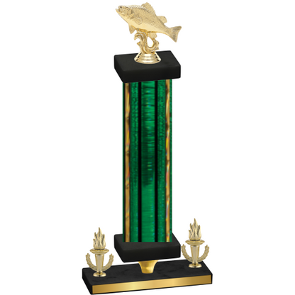 Premium Single Green Glacier Victory Fishing Trophy