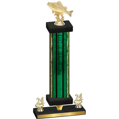 Premium Single Green Glacier Year Fishing Trophy