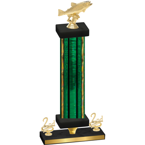 Premium Single Green Glacier Second Place Fishing Trophy