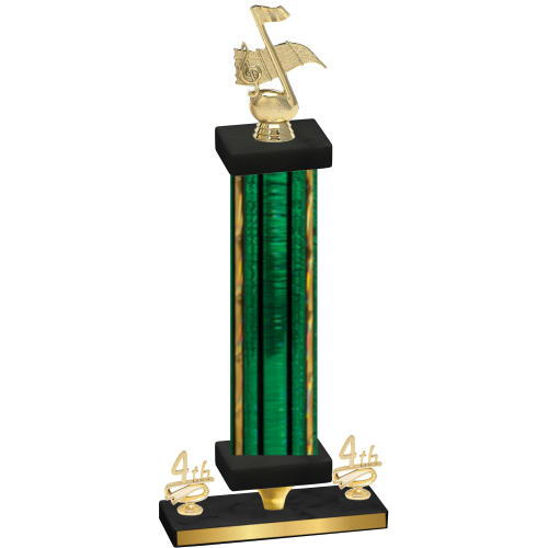 Premium Single Green Glacier Fourth Place Music Trophy