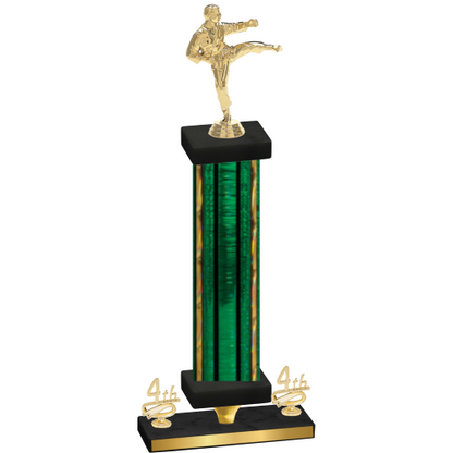 Premium Single Green Glacier Fourth Place Karate Trophy