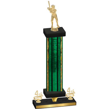 Premium Single Green Glacier Fourth Place Baseball Trophy