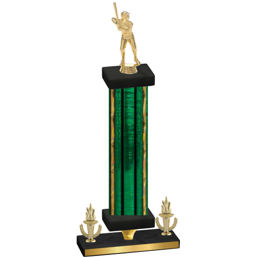 Premium Single Green Glacier Victory Baseball Trophy