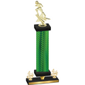Premium Single Green Carbon Fiber Fourth Place Football Trophy