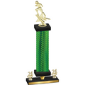 Premium Single Green Carbon Fiber Year Football Trophy