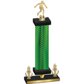 Premium Single Green Carbon Fiber Victory Soccer Trophy