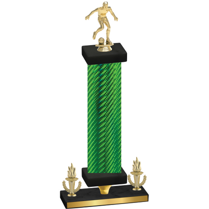 Premium Single Green Carbon Fiber Victory Soccer Trophy