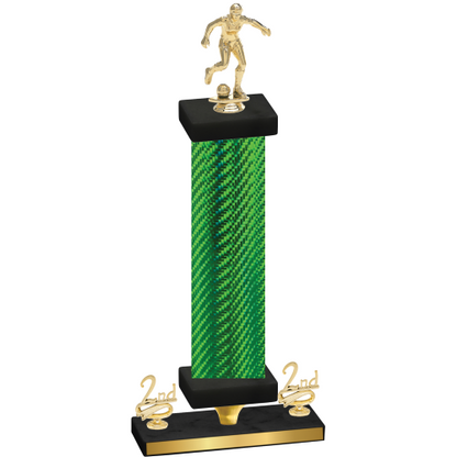 Premium Single Green Carbon Fiber Second Place Soccer Trophy
