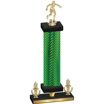 Premium Single Green Carbon Fiber Victory Soccer Trophy