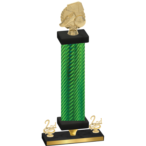 Premium Single Green Carbon Fiber Second Place Soccer Trophy