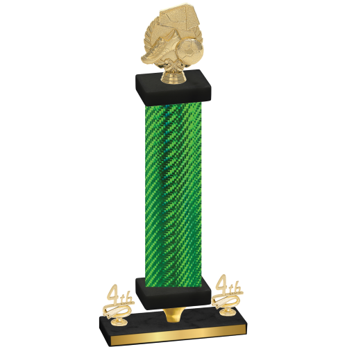 Premium Single Green Carbon Fiber Fourth Place Soccer Trophy