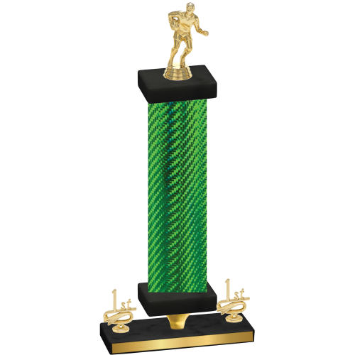 Premium Single Green Carbon Fiber First Place Rugby Trophy