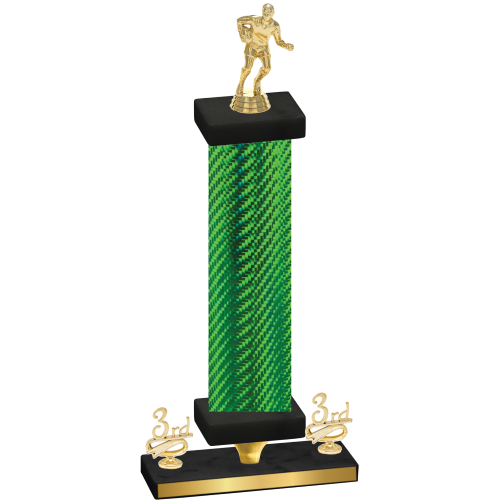 Premium Single Green Carbon Fiber Third Place Rugby Trophy