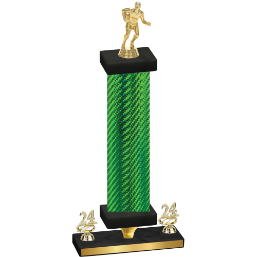Premium Single Green Carbon Fiber Year Rugby Trophy