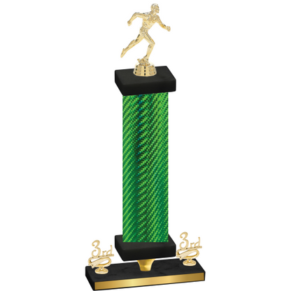 Premium Single Green Carbon Fiber Third Place Running Trophy