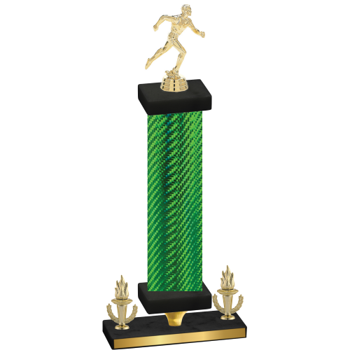 Premium Single Green Carbon Fiber Victory Running Trophy