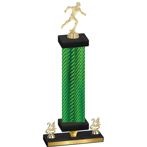 Premium Single Green Carbon Fiber Year Running Trophy