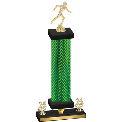 Premium Single Green Carbon Fiber Year Running Trophy