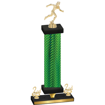 Premium Single Green Carbon Fiber Second Place Running Trophy