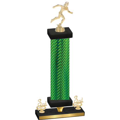 Premium Single Green Carbon Fiber Third Place Running Trophy