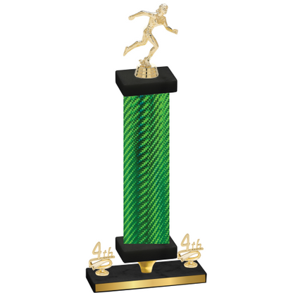 Premium Single Green Carbon Fiber Fourth Place Running Trophy