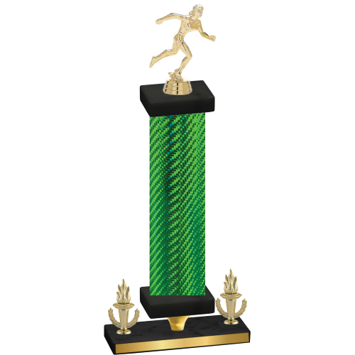 Premium Single Green Carbon Fiber Victory Running Trophy