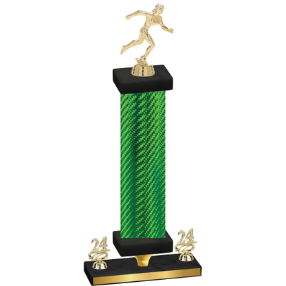Premium Single Green Carbon Fiber Year Running Trophy