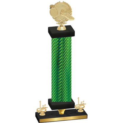 Premium Single Green Carbon Fiber First Place Running Trophy