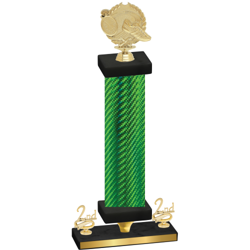 Premium Single Green Carbon Fiber Second Place Running Trophy