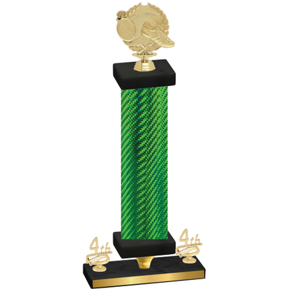 Premium Single Green Carbon Fiber Fourth Place Running Trophy