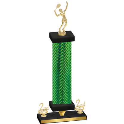 Premium Single Green Carbon Fiber Second Place Tennis Trophy