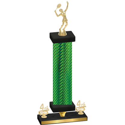 Premium Single Green Carbon Fiber Fourth Place Tennis Trophy