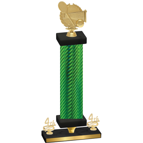 Premium Single Green Carbon Fiber Fourth Place Tennis Trophy