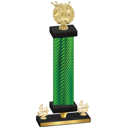 Premium Single Green Carbon Fiber Fourth Place Bowling Trophy