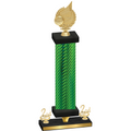 Premium Single Green Carbon Fiber Second Place Volleyball Trophy