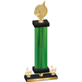 Premium Single Green Carbon Fiber Third Place Volleyball Trophy