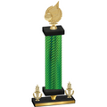 Premium Single Green Carbon Fiber Victory Volleyball Trophy